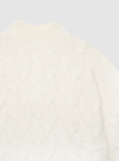 Jersey de punto trenzado con cuello alto