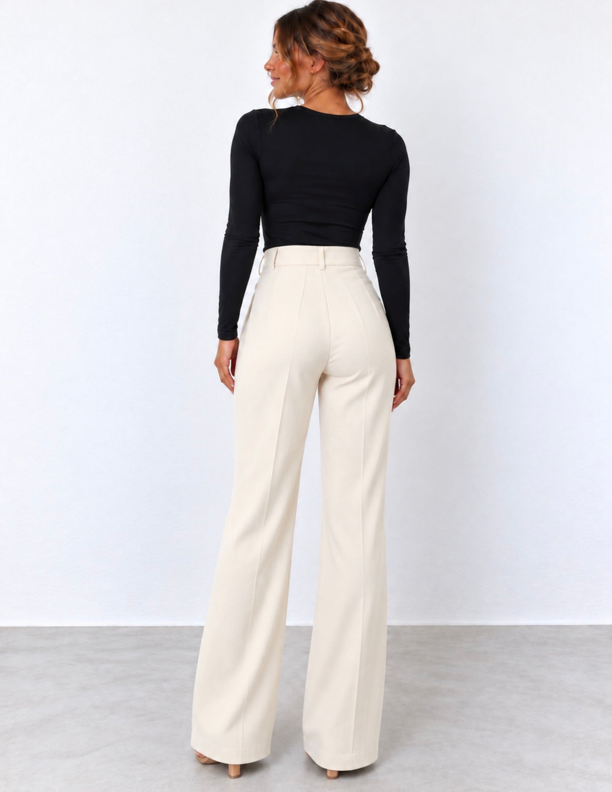 Pantalón Sastre Crudo de Pierna Ancha
